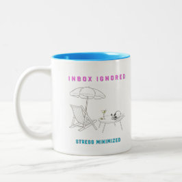 Posteingang vernachlässigt, Stress minimiert Zweifarbige Tasse