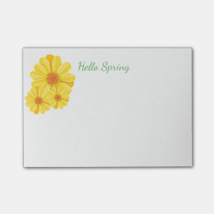 Posten-es-Anmerkung-Gelbe Blumen Post-it Klebezettel