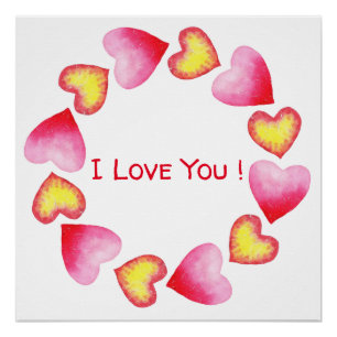 Poster С te romantique Je t'aime Saint Valentin