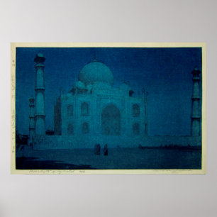 Poster 月 夜 の タ ー ジ マ ・ ル, Taj Mahal à la nuit du clair de