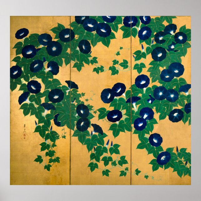 Poster 朝 顔(部 分), 其 Gloire du matin (détail), Kiitsu (Devant)