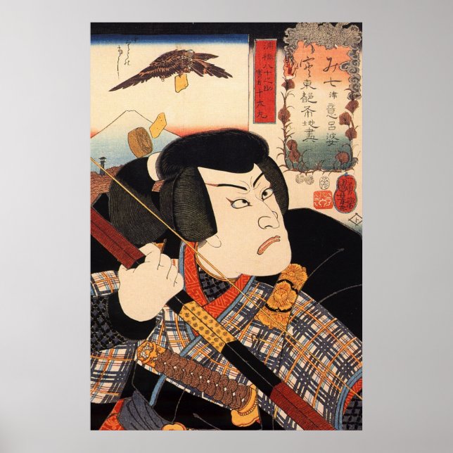 Poster 歌 舞 伎 者, 国 acteur 芳 Kabuki, Kuniyoshi, Ukiyoe (Devant)