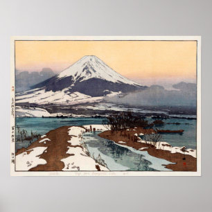 Poster 河口湖, Lake Kawaguchi, Hiroshi Yoshida, Woodcut