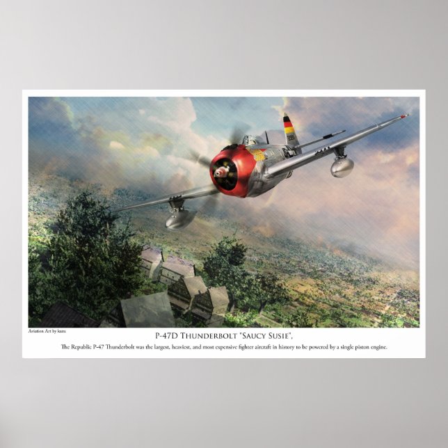 POSTER 航 空 芸 術 ポ タ"P-47Dの"SU" (Devant)