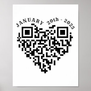 Poster 01-20-2025 Drôle Trump Dance Troll Qr Scan Preside