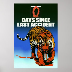 Poster 0 Jours Depuis le Dernier Accident Abstrait Japona