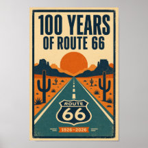 100 ans de Route 66 Litho Centenaire