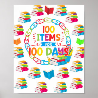 Poster 100 Articles pour 100 Jours 100e Jour de l'école C