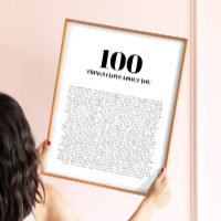 100 choses que j'aime à propos de vous minimaliste