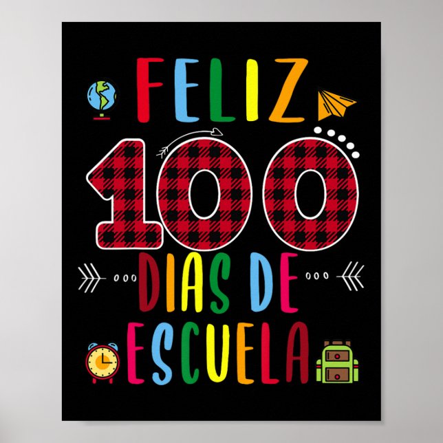 Poster 100 Dias De La Escuela Tee 100 Jours De Scolarité (Devant)