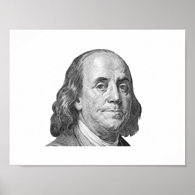 Poster 100 dollars, Benjamin Franklin (Devant)