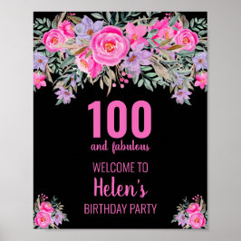 Poster 100 et fabuleuse fête d'anniversaire noire