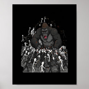 Poster 100 hommes contre 1 gorille, Cadeau pour lui, Déba