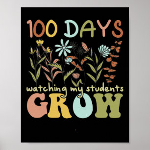 Poster 100 Jours À Regarder Mes Étudiants Augmentent 100 