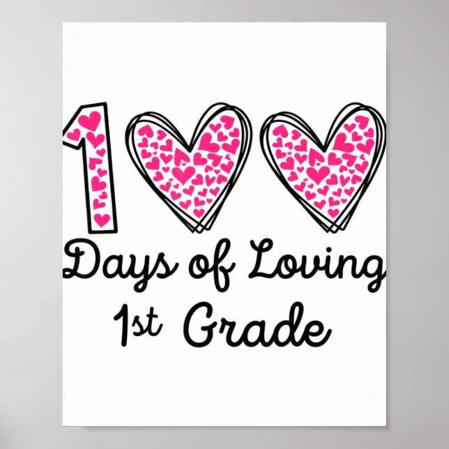 Poster 100 Jours d'Amour 1ère année 100e jour d'école à (Devant)