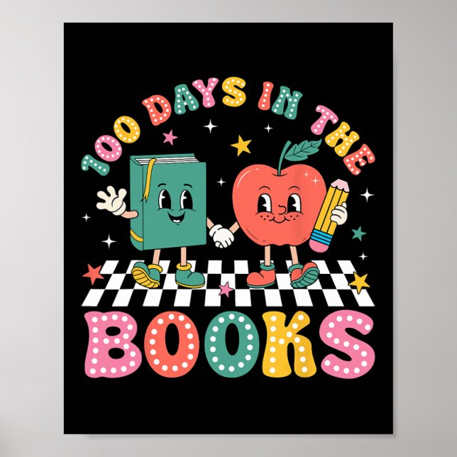 Poster 100 Jours Dans Les Livres Lecture Enseignant Enfan (Devant)