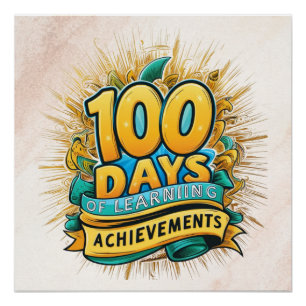 Poster 100 jours d'apprentissage de la conception éducati