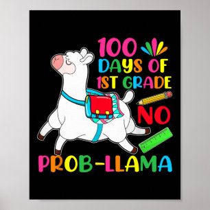 Poster 100 Jours De 1Ere Année Pas De Problème Llama