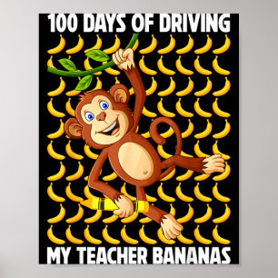 Poster 100 jours de bananes pour l'enseignant 100e jour d