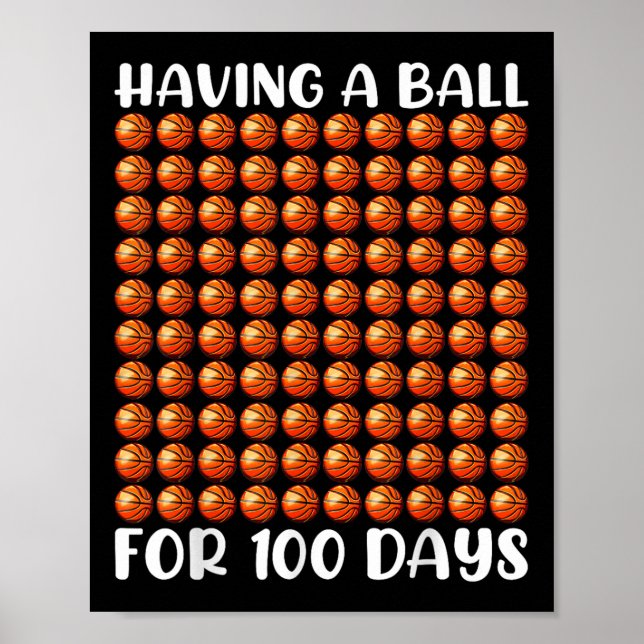 Poster 100 Jours De Basketball Scolaire 100E Jour 100 Jou (Devant)