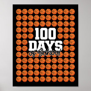 Poster 100 Jours De Basketball Scolaire 100E Jour Thé Sco