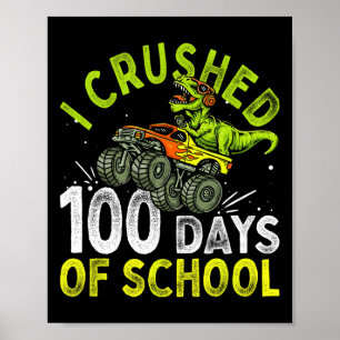 Poster 100 Jours De Camion Monster Dinosaure Scolaire