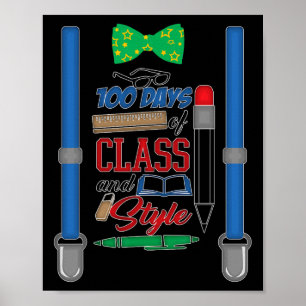 Poster 100 jours de classe et de style - garçons 100e jou