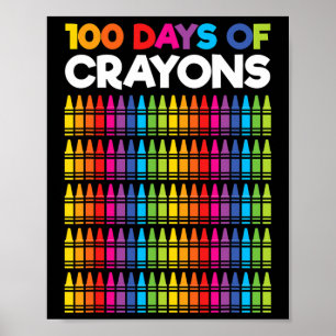 Poster 100 Jours De Crayons Pour Les Filles Enfants 100E 
