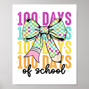 Poster 100 Jours De Filles D'École Coquette Bow 100e Jour