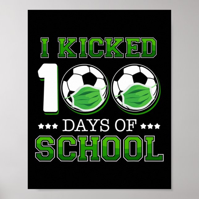 Poster 100 Jours De Football Scolaire Portant Un Masque V (Devant)