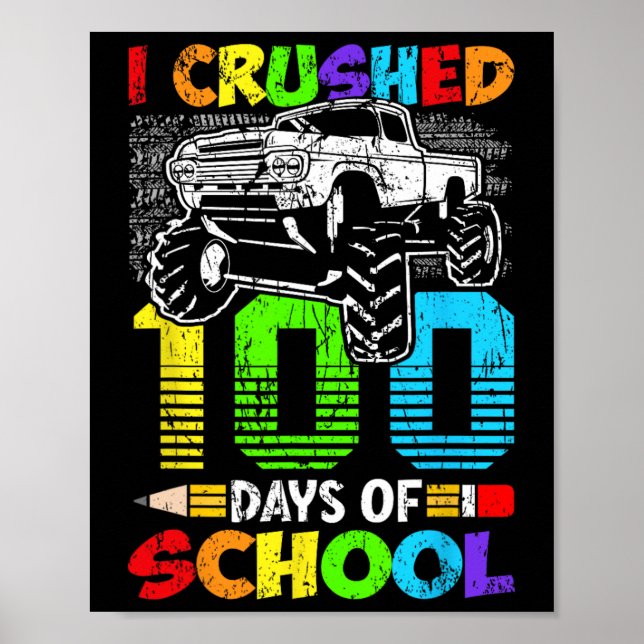 Poster 100 Jours De Garçons Scolaires Enfants 100E Jour D (Devant)
