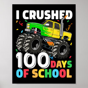 Poster 100 jours de l'école Monster Truck 100e jour de Sc