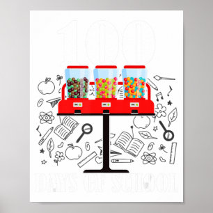 Poster 100 Jours De Machine De Gumball Scolaire 100E Jour