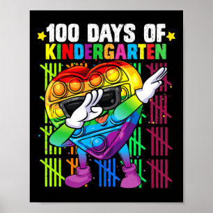 Poster 100 jours de maternelle en faisant le dab avec un