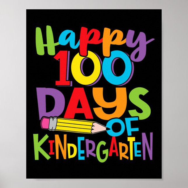 Poster 100 Jours De Maternelle Enseignant Et Enfants Colo (Devant)
