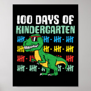 Poster 100 Jours De Maternelle Trex Dinosaur 100E Jour S