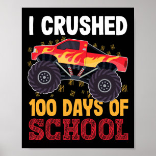 Poster 100 Jours De Monster De L'École Camion Enfants Fil