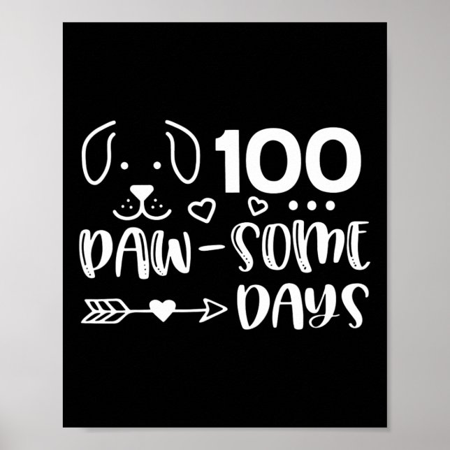 Poster 100 Jours De Pawsomesse Chien Mignonne Chien Chien (Devant)