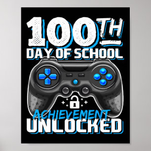 Poster 100 Jours De Réussite De L'École Jeu Vidéo Déverro