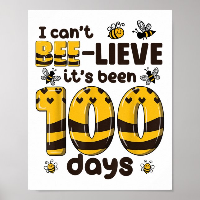 Poster 100 Jours D'École Bee 100E Jour D'École Enfants (Devant)