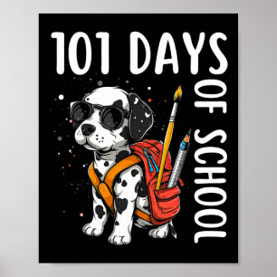 Poster 100 Jours D'École Chemise De Chien Dalmatien Pour 