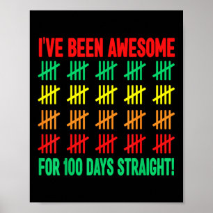 Poster 100 Jours D'École Chemise Enfants 100E Jour D'Écol