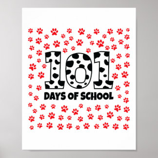 Poster 100 Jours D'École Chien Dalmatien Garçon Enfant 10