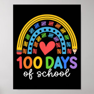 Poster 100 Jours D'École Conception De Célébration Arc-En
