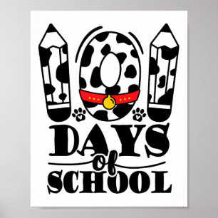 Poster 100 Jours D'École Dalmatien Chien Garçon Enfant