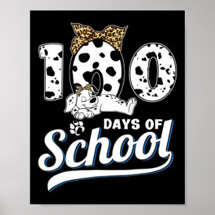Poster 100 Jours D'École Dalmatienne Chien Garçons Filles