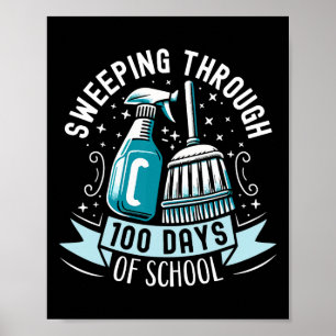 Poster 100 Jours D'École Drôle Gardien De L'École