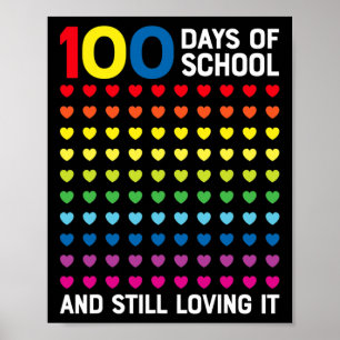 Poster 100 Jours d'école encore aimer le coeur 100e jour
