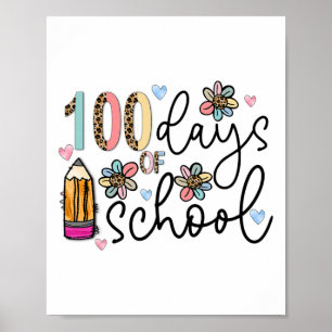 Poster 100 jours d'école enseignant 100ème jour d'école R