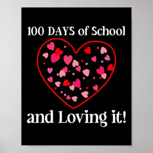 Poster 100 Jours D'École Et D'Aimer Étudiants Enseignants